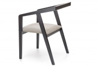 Drewniane krzesło Azul czarny / szary, krzesło drewniane azul, krzesło tapicerowane azul