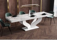 Rozkładany stół do salonu viva, stół z blatem marmurowym viva