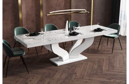 stół do salonu, nowoczesne stoły, stół viva, lakierowane stoły, stoły w połysku,stół rozkładany,biały+czarny+biały