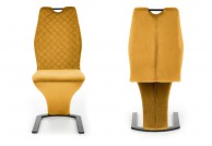 Pikowane krzesło nowoczesne z tkaniny velvet fangor, krzesło tapicerowane K442