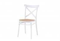 Krzesła z tworzywa Country - czarne i białe, krzesła z tworzywa z plecionką wenecką country