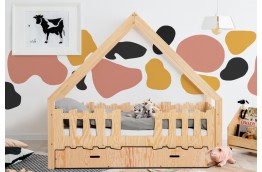 Łóżko dla dzieci domek Gato - szer. 90 cm