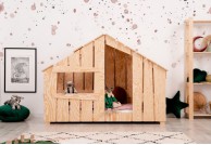 Łóżko dziecięce domek Fred - różne rozmiary, łóżko dla dzieci domek z drewna