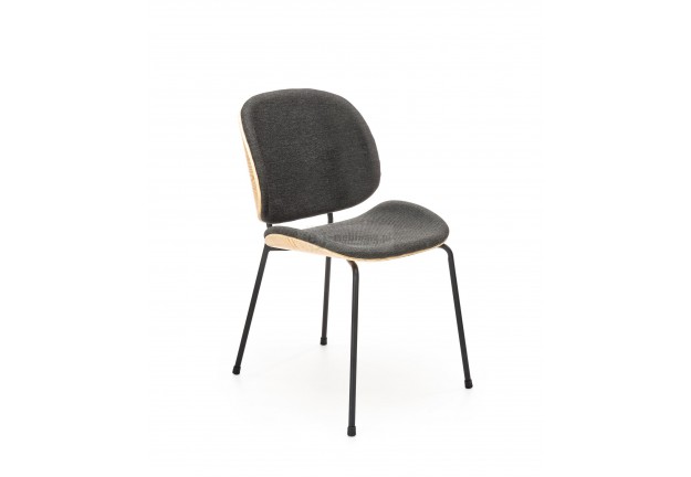 Krzesło retro Pergo sklejka gięta / tkanina, krzesło retro z tkaniny i sklejki Pergo