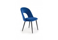 Tapicerowane krzesła nikozja, krzesło granatowe z aksamitu, krzesła do salonu