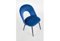 Tapicerowane krzesła nikozja, krzesło granatowe z aksamitu, krzesła do salonu