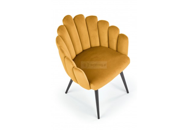 Krzesło tapicerowane tkaniną aksamitną gia, krzesło oryginalne Gia