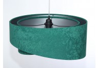 Lampa wisząca asymetryczna Aba zielony / srebrny, zielony żyrandol asymetryczny