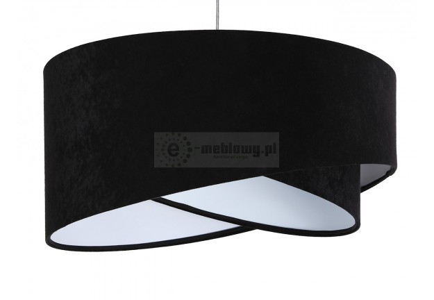Żyrandol asymetryczny Aba czarny / biały, czarny żyrandol asymetryczny, czarna lampa wisząca do salonu