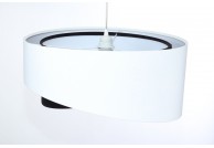 Lampa wisząca asymetryczna biało - czarna Aba, biało czarny żyrandol do salonu