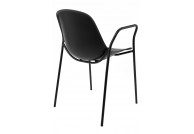Czarne krzesło z tworzywa Resol Arm, krzesła plastikowe ogrodowe, krzesła do ogrodu, krzesła resol