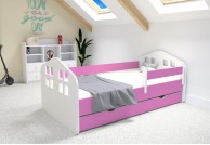 Łóżko dla dziecka MIni House z szufladą, łóżko dziecięce z barierką, łózka dla dzieci tanie