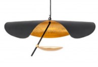 Designerska czarno złota lampa wisząca sting ray 80 cm, lampa wisząca czarno złota sting ray