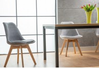 Krzesło dior buk z drewnianymi nogami, stół do salonu z krzesłami dior, krzesła w stylu skandynawskim