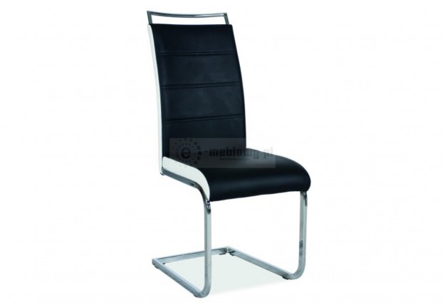 krzesło, krzesła, krzesło do jadalni, krzesło do salonu, krzesło ekoskóra,biało czarne,chromowane