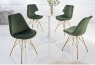 Krzesło nowoczesne z tkaniny velvet Scandi,  krzesła tapicerowane, krzesła na złotych nogach Scandi