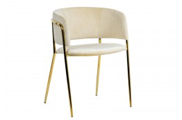 Krzesło tapicerowane welurem Delta / złote nogi, krzesła do jadalni na złotych nogach Delta