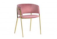 Krzesło tapicerowane welurem Delta / złote nogi, krzesła do jadalni na złotych nogach Delta