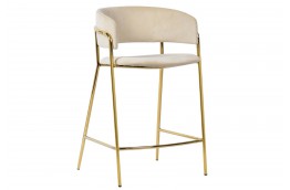 Krzesło barowe na złotych nogach Delta, hokery barowe z weluru Delta