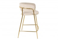Krzesło barowe na złotych nogach Delta, hokery barowe z weluru, hokery złote nogi