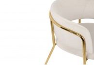 Krzesło barowe na złotych nogach Delta, hokery beżowe na złotych nogach delta