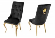 Krzesło w stylu glamour z aksamitu Modern Barok, krzesła z głową lwa Modern Barok