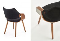 Krzesło z tkaniny velvet, sklejki oraz litego drewna carmel, krzesła do jadalni, krzesła carmel