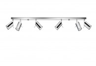 Plafon sufitowy Ring 6 / chrom, lampy sufitowe srebrne, lampa na sufit do salonu