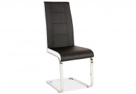 krzesło, krzesła, krzesło do jadalni, krzesło do salonu, krzesło ekoskóra, czarno białe,chromowane