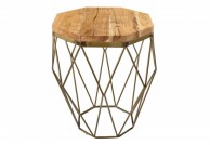 Stolik kawowy z drewnianym blatem 50x50x50 cm diamond, stoliki kawowe drewniane, stolik do salonu