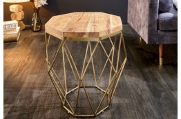 Stolik kawowy z drewnianym blatem 50x50x50 cm diamond