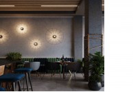 Designerski plafon / kinkiet Eskola 140 cm, kinkiety dekoracyjne czarne eskola, lampy ścienne 