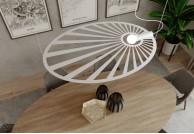 Designerska lampa wisząca Lehdet biała, lampy wiszące designerskie, lampy wiszące białe lehdet