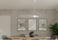 Designerska lampa wisząca Lehdet biała, lampy wiszące designerskie, lampy wiszące białe lehdet