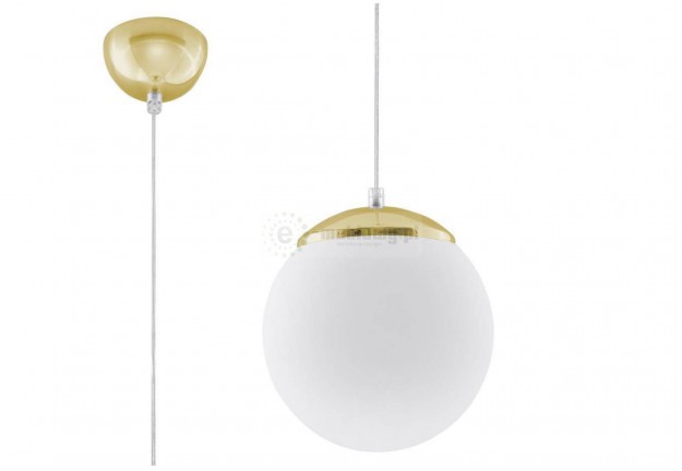 Lampa wisząca kula UGO 20, lampy wiszące kule, lampa wisząca kula biało złota ugo 20 cm