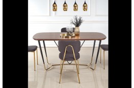  stół ze złotym stelażem manchester, stół do jadalni, stół do salonu brązowy manchester