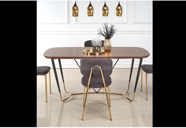 Stół do salonu ze złotym stelażem manchester 180x90 cm, stoły do salonu, stoły do jadalni