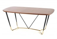 Stół do salonu ze złotym stelażem manchester 180x90 cm, stoły do salonu, stoły do jadalni