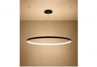 Żyrandol okrągły czarny LED, lampa wisząca czarna, lampa wisząca led, żyrandol rio 110