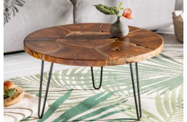 Stolik kawowy drewniany okrągły 70 cm Mosak
