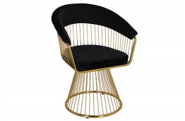 Krzesło czarne na złotej nodze Feeny