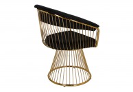 Krzesło nowoczesne z tkaniny velvet i złotym stelażem Feeny, krzesło na złotej nodze feeny velvet