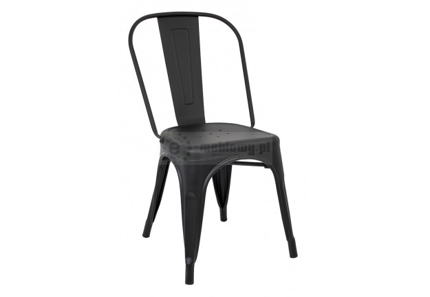 Krzesła ze stali tower, krzesła czarne metalowe, krzesła sztaplowane, krzesła metalowe czarne