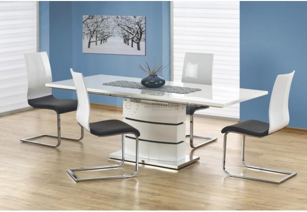 stół-do-salonu,stół-rozkładany,stół-nowoczesny,stół-biały-połysk,stół-lakierowany,stół-marmara
