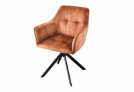 Krzesło brązowe z funkcją obracania Padma, krzesła tapicerowane brązowe, krzesła padma