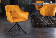 Krzesło brązowe z funkcją obracania Padma, krzesła tapicerowane brązowe, krzesła padma