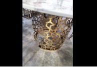 stół na złotej nodze, stół z marmurowym blatem, stół glamour jasmine, stoły okragłe 135 cm
