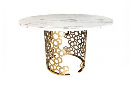 Stół okrągły na złotej nodze 135 cm Jasmine