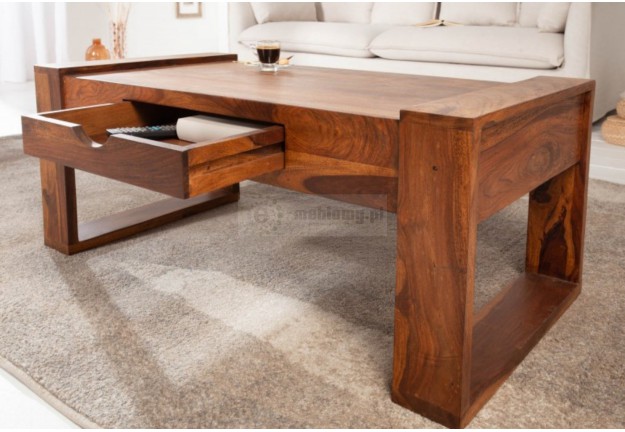 Drewniany stolik kawowy vigo, stolik kawowy drewniany z szufladą vigo, ławy drewniane