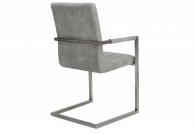 szare krzesła do salonu amir, krzesła na płozach z podłokietnikami amir